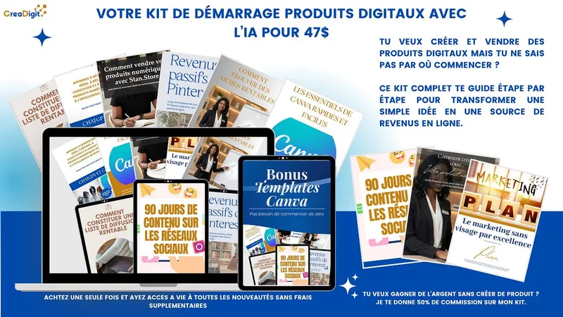 CreaDigit — KIT DE DÉMARRAGE PRODUITS DIGITAUX AVEC L’IA · screenshot 1 of 3