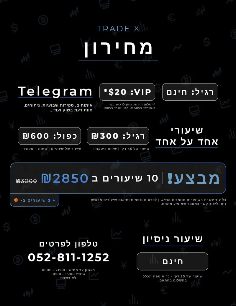 TradeX — שיעורים פרטיים · screenshot 1 of 1