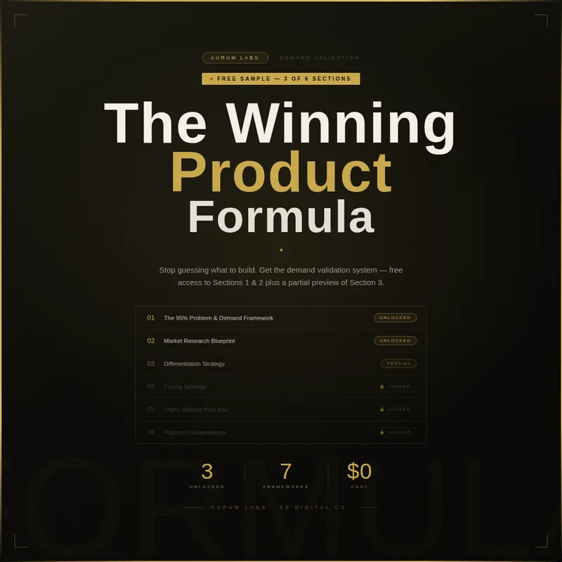 Aurum Labs — The Winning Product Formula (Free Sample) · screenshot 3 of 3