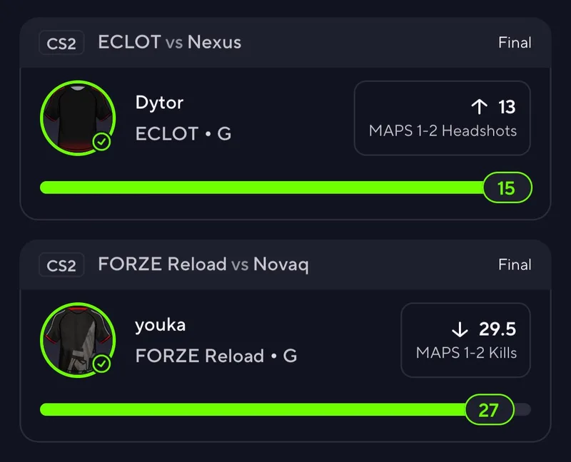 Cloudy Parlay eSports + Sports — DFS Jess CS2 Package · screenshot 6 of 6