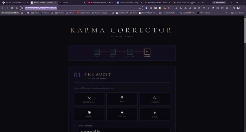 The First Spark  — Karma Corrector //Control Cen · screenshot 1 of 3