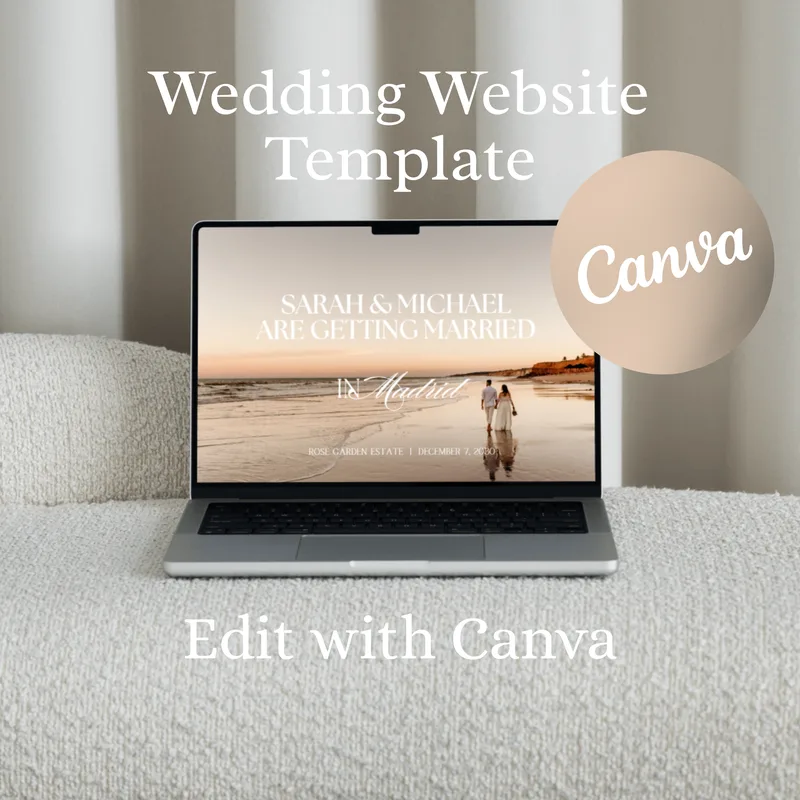 Epoch Templates — Canva Wedding Website Template (Functional RSVP + Image Branding Kit) · screenshot 1 of 4