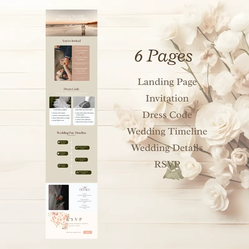 Epoch Templates — Canva Wedding Website Template (Functional RSVP + Image Branding Kit) · screenshot 2 of 4