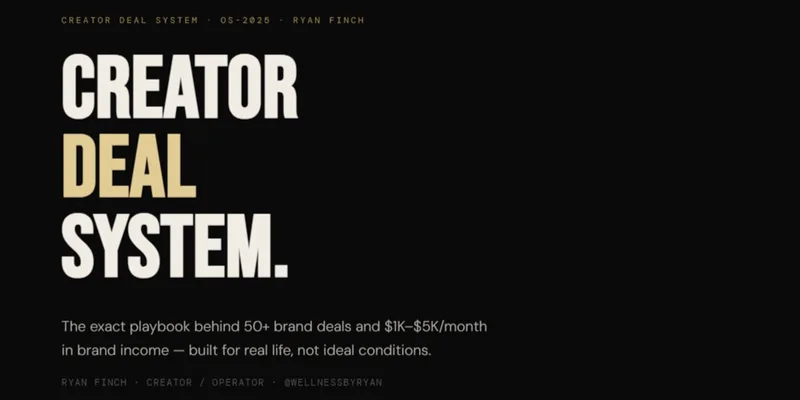 WELLNESSBYRYAN — Creator Deal System. · screenshot 1 of 1