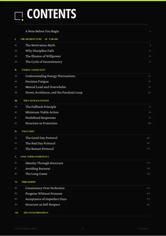 FOCUS FRAME — Structure Over Motivation · screenshot 3 of 6