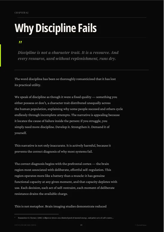 FOCUS FRAME — Structure Over Motivation · screenshot 5 of 6