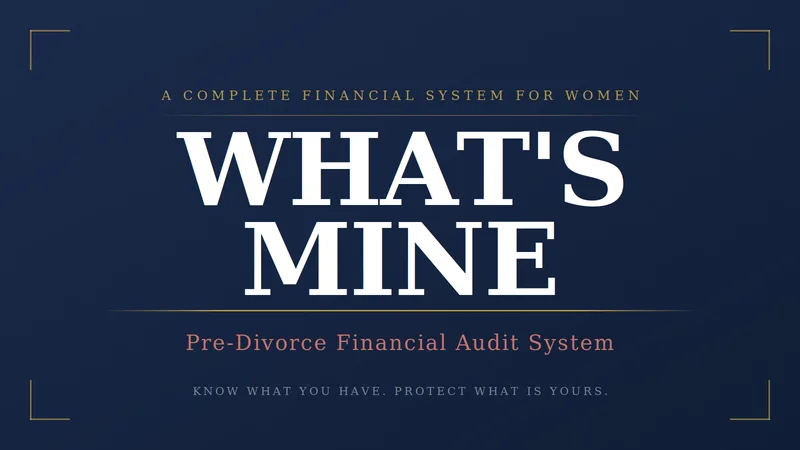 Execvault — What's Mine — Pre-Divorce Financial Audit System · screenshot 1 of 1