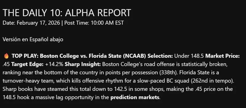 Stop Betting. Start Trading the Lags. — Sports Prediction Market Lags · screenshot 3 of 4