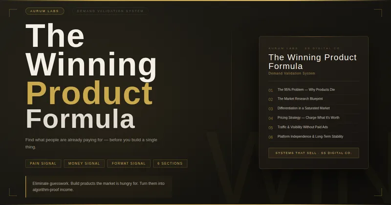 Aurum Labs — The Winning Product Formula · screenshot 1 of 3