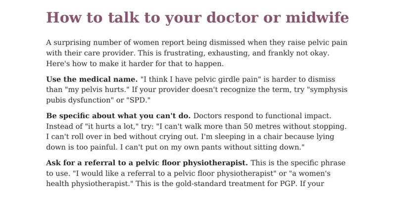Modern Maternity Notes — The Pelvic Girdle Pain Survival Guide · screenshot 3 of 4