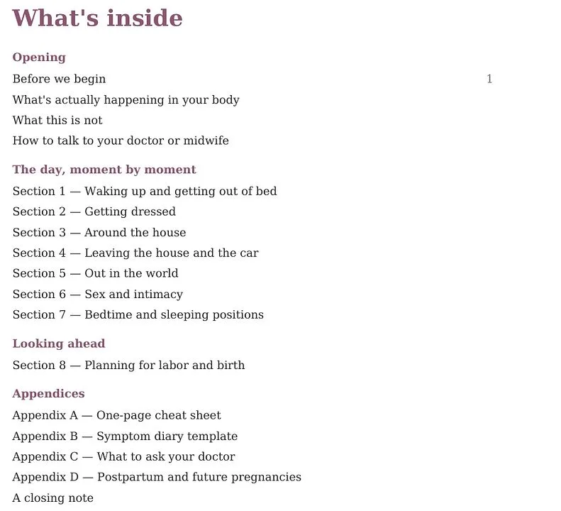 Modern Maternity Notes — The Pelvic Girdle Pain Survival Guide · screenshot 4 of 4
