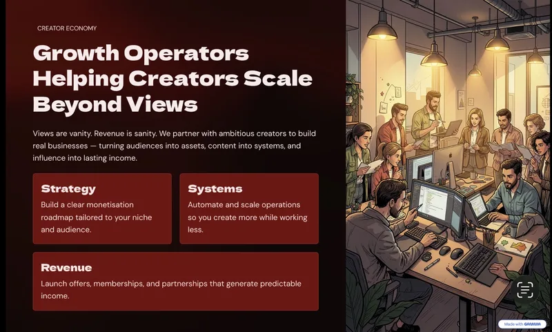 BackendOperation — Growth Operators Helping Creators Scale Beyond Views · screenshot 1 of 3
