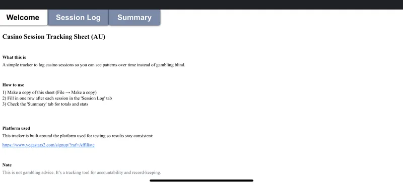 CasinoLabAU — Casino Session Tracker · screenshot 1 of 3