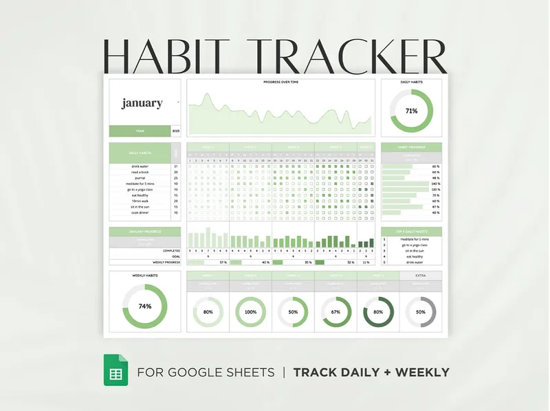 Habit Work — Habit Tracker For Excel & Google Sheets · screenshot 1 of 5