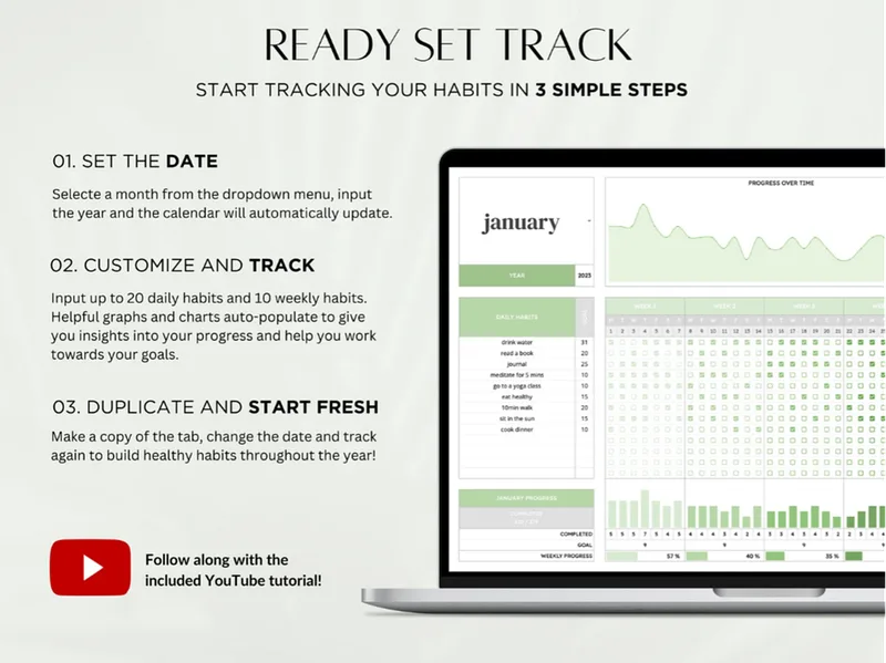 Habit Work — Habit Tracker For Excel & Google Sheets · screenshot 2 of 5