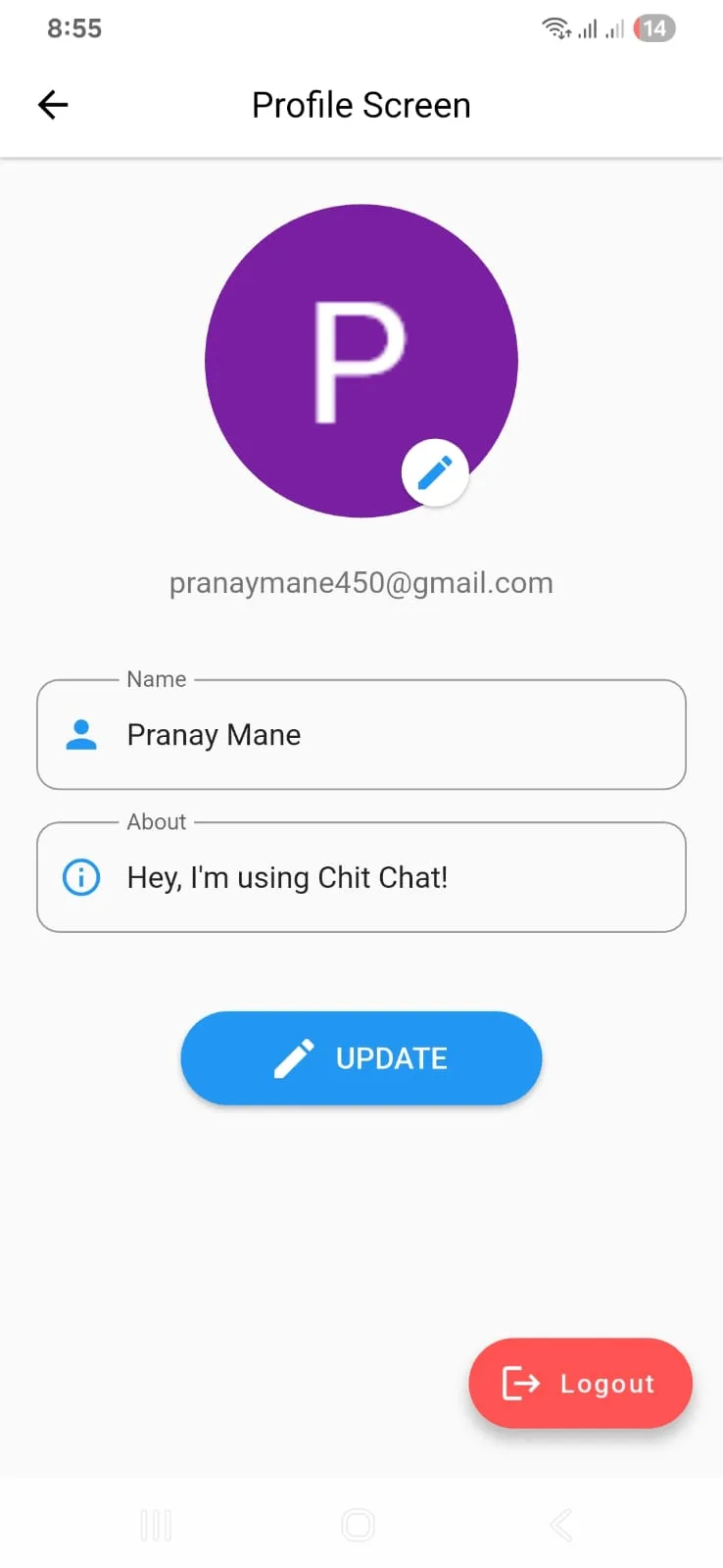 pranay — CHIT CHAT APP · screenshot 2 of 3