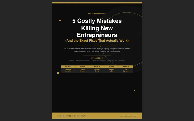 She Means Business Academy  — 5 Costly Mistakes Killing New Entrepreneurs PDF · screenshot 1 of 1