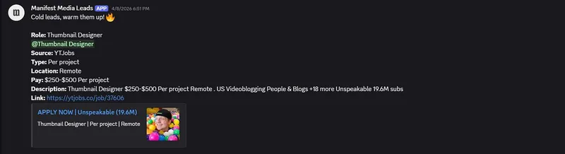 Manifest Media — Live Opportunity Feed · screenshot 2 of 6