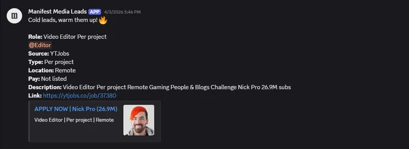 Manifest Media — Live Opportunity Feed · screenshot 3 of 6
