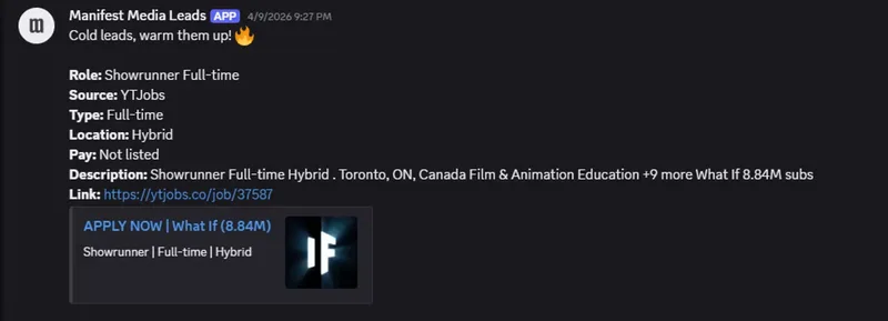 Manifest Media — Live Opportunity Feed · screenshot 4 of 6