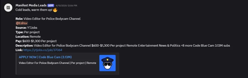 Manifest Media — Live Opportunity Feed · screenshot 5 of 6