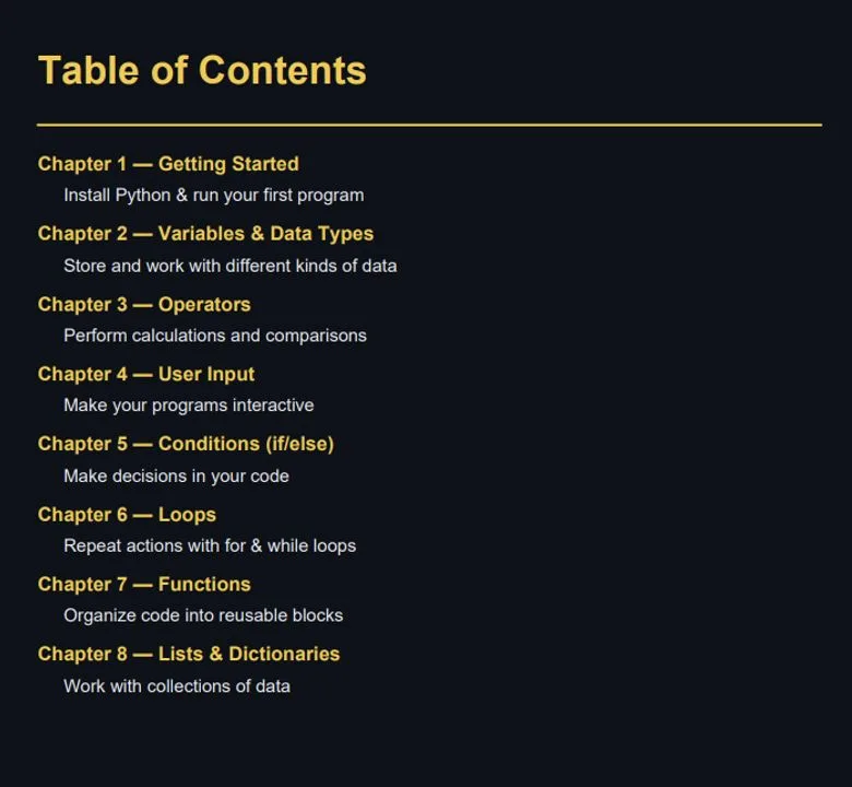 Academic Trader — Python in 19 Pages — The No-Fluff Starter Blueprint · screenshot 3 of 3
