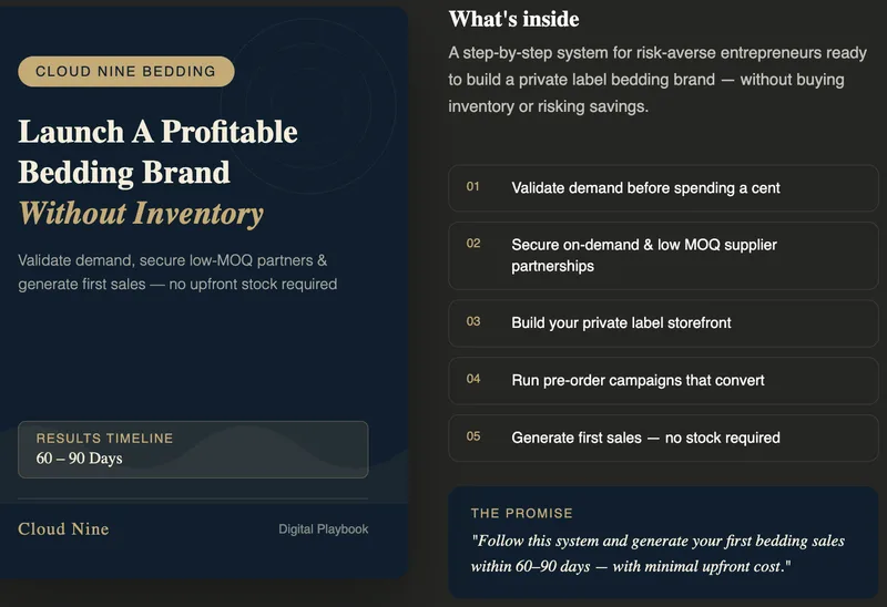 Cloud Nine Bedding —  Launch a Bedding Brand eBook · screenshot 2 of 6