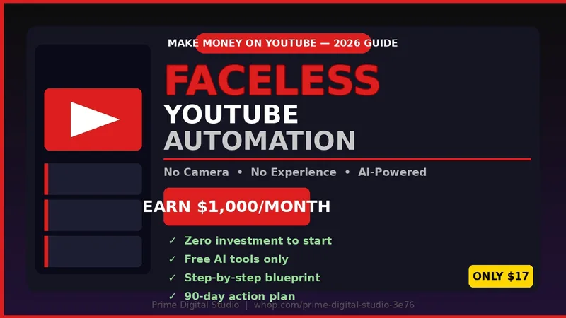 Prime Digital Studio — Faceless YouTube Automation Blueprint 2026 · screenshot 1 of 1
