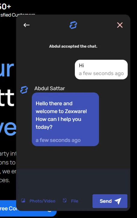Zexware — Hjalp - Livechat & Tickets · screenshot 3 of 3