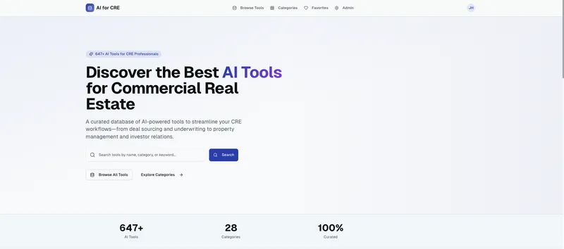 AI for CRE Collective — CRE AI Tools Database · screenshot 1 of 1