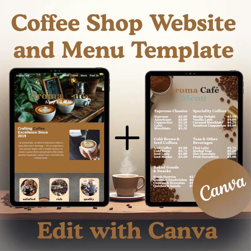 Epoch Templates — Canva Coffee Shop Bundle · screenshot 1 of 6
