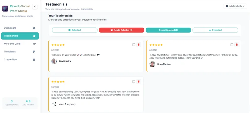 DubD Products  — RaveUp Social Proof Studio · screenshot 4 of 4