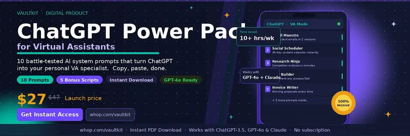 VaultKit — ChatGPT Power Pack for Virtual Assistant · screenshot 1 of 1