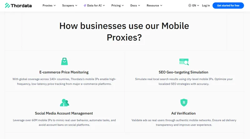 Thordata residential proxy IP — Thordata Mobile Proxies · screenshot 4 of 4
