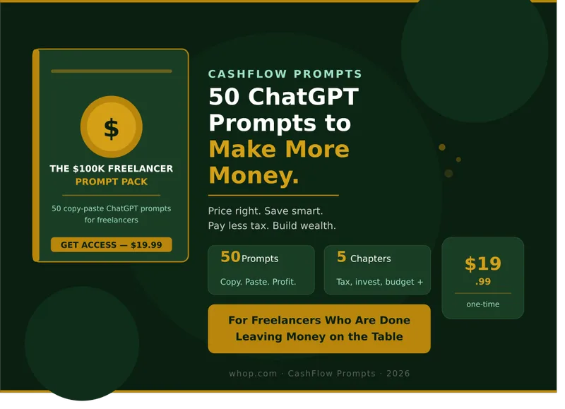 CashFlow Prompts — The Freelancer's Money Playbook · screenshot 1 of 1