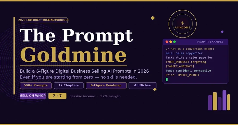 �HVN Hustle” — The Prompt Goldmine: 500+AI Prompts to Build a 6-Figure Digital Business in 2026 · screenshot 1 of 1