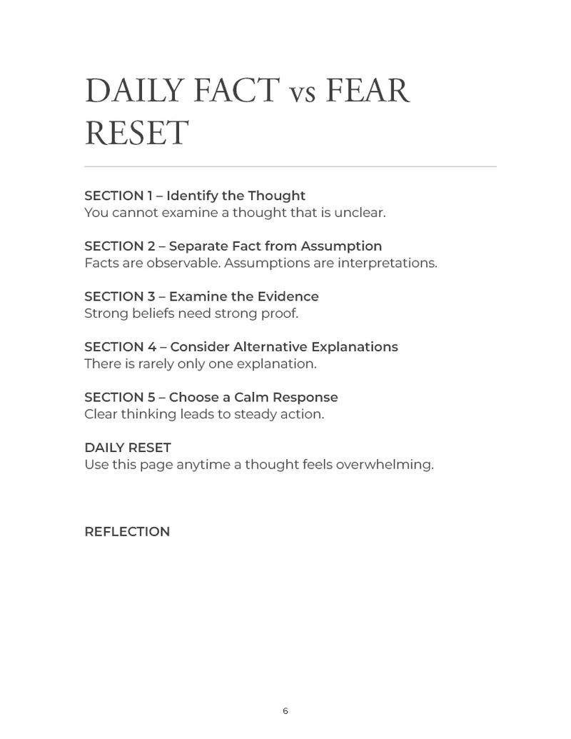 ASRIONA Life — Stop Overthinking Workbook FREE Edition · screenshot 2 of 3