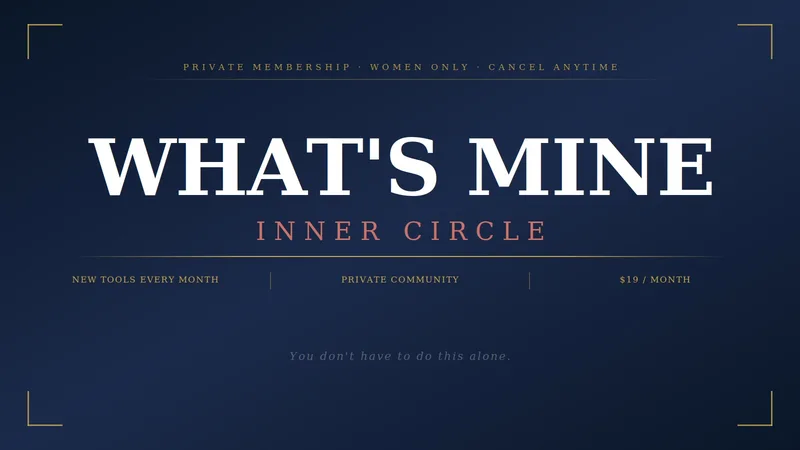 Execvault — What's Mine Inner Circle Private Community for Women Navigating Divorce · screenshot 1 of 1