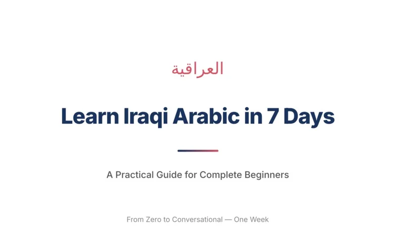 Beginners Guide to Iraqi Arabic — Learn Iraqi Arabic in 7 Days · screenshot 1 of 2