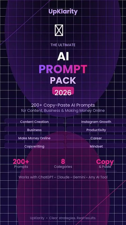 UpKlarity — The Ultimate AI Prompt Pack 2026 · screenshot 1 of 2