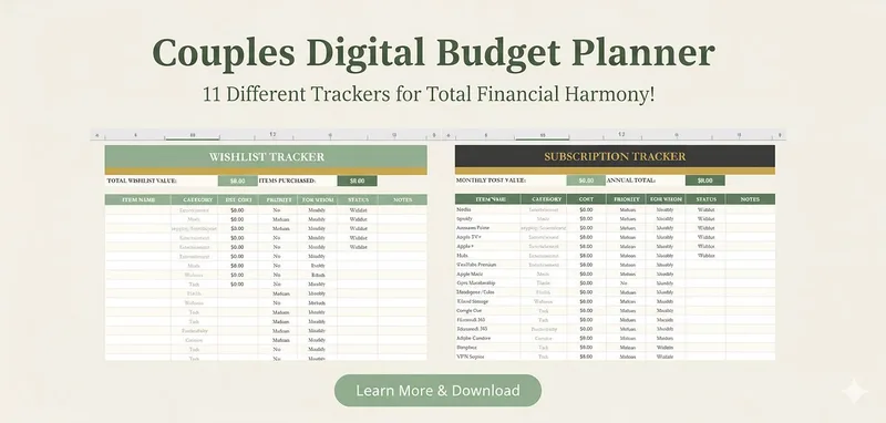 Aviora Co. — Aviora Digital Budget Planner For Couples - Minimal Luxe Edition · screenshot 3 of 3
