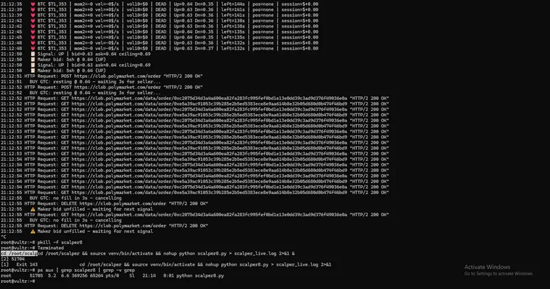 PolySnipe — Polymarket BTC Scalper Bot · screenshot 2 of 4