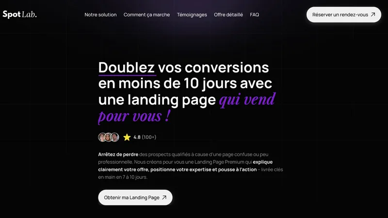 SpotLab — Landing Page | SpotLab · screenshot 2 of 2