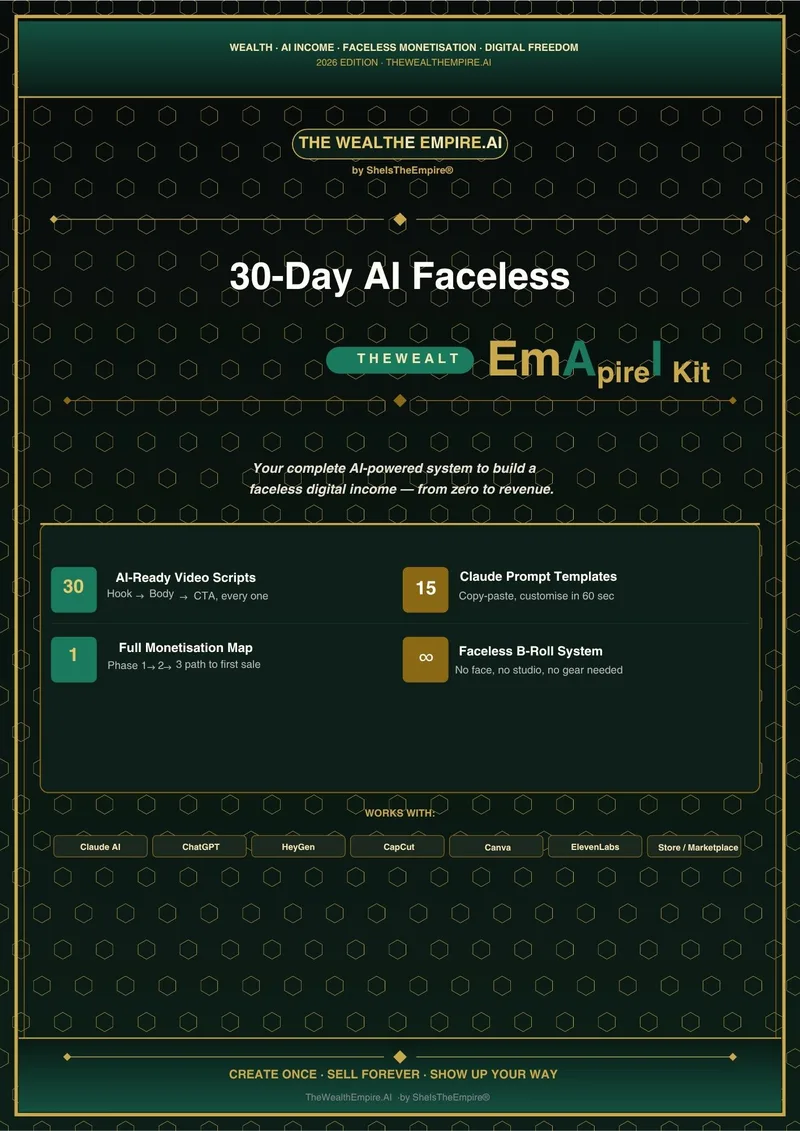 TheWealthEmpire.AI — 30-Day Faceless Digital Empire Kit · screenshot 1 of 6