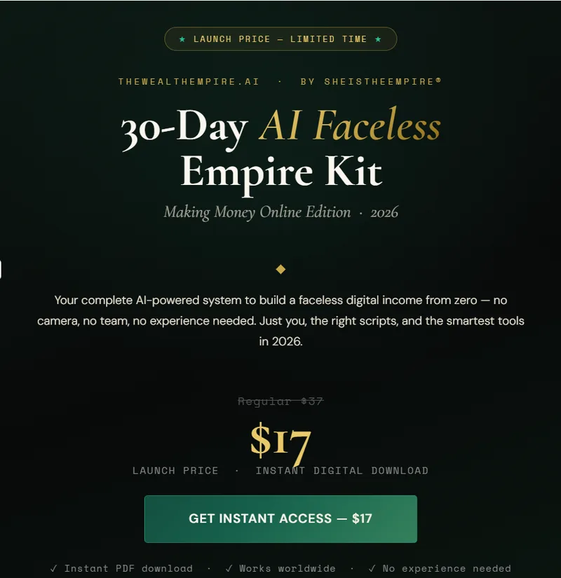 TheWealthEmpire.AI — 30-Day Faceless Digital Empire Kit · screenshot 4 of 6