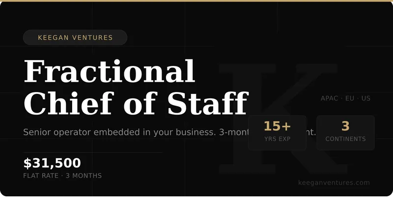 Keegan Ventures — Fractional Chief of Staff · screenshot 1 of 1