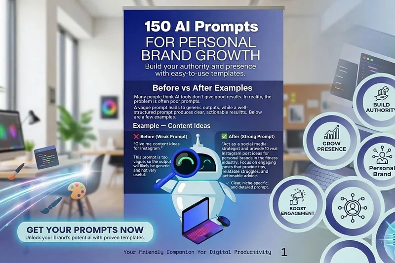 AAH Digital Products — 150 AI Prompts for Personal Brand Growth · screenshot 1 of 1