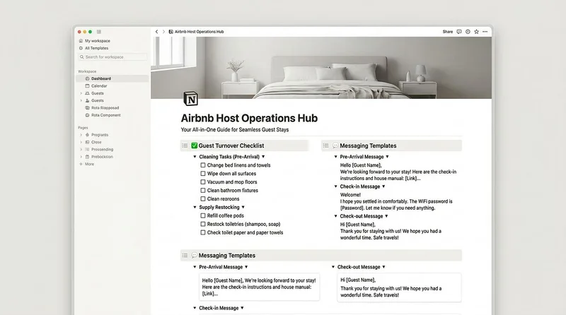 Solo Host OS — Short-Term Rental Solo-Host OS — Premium Notion Template · screenshot 3 of 4