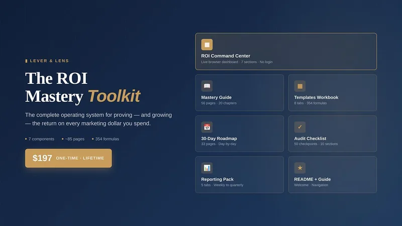 Lever & Lens — ROI Mastery Toolkit · screenshot 1 of 5