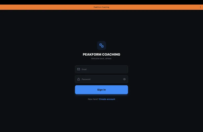 PeakForm Coaching — PeakForm Coaching fitness app · screenshot 1 of 6